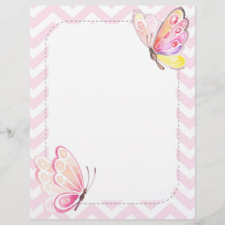 Butterfly Stationery Pink Letter Paper Briefbogen