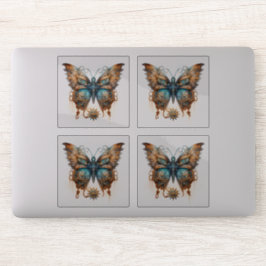 Butterfly Steampunk Blue Bronze Gear Schmetterling Aufkleber