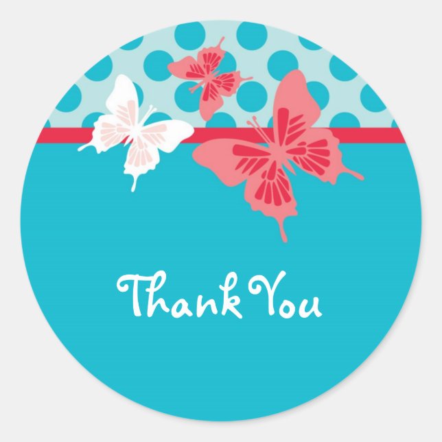 Butterfly-Stift Runder Aufkleber (Vorderseite)