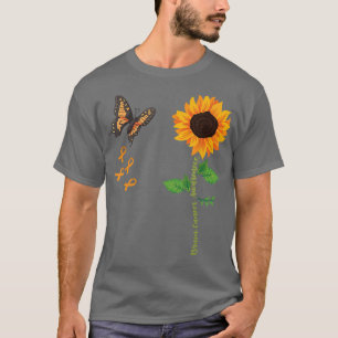 Butterfly Sunflower Brain Cancer Awareness Chemo W T-Shirt