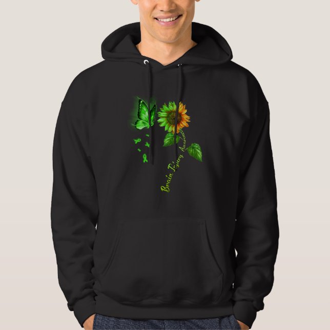 Butterfly Sunflower Brain Injury Awareness Hoodie (Vorderseite)