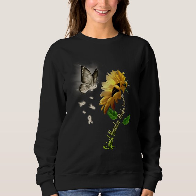Butterfly Sunflower Spinal Muscular Atrophy Awaren Sweatshirt (Vorderseite)