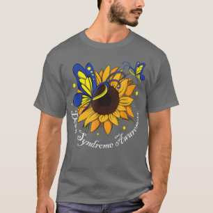 Butterfly Sunflower World Down Syndrome Awareness T-Shirt
