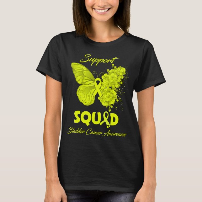 Butterfly Support Squad Blase Krebs Bewusstsein T-Shirt (Vorderseite)