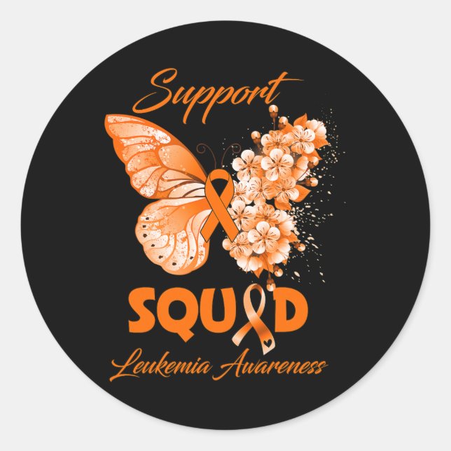Butterfly Support Squad Leukämie Bewusstsein Runder Aufkleber (Vorderseite)