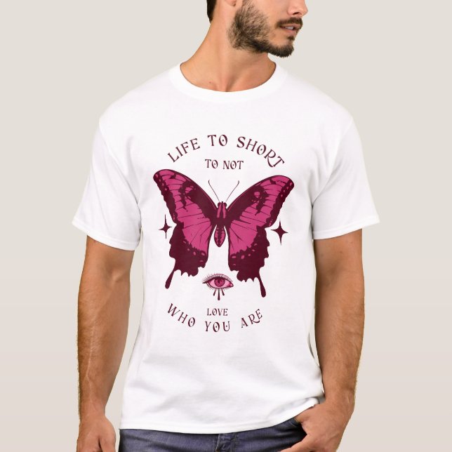 Butterfly SVG | Life Too Short Quote T-Shirt (Vorderseite)