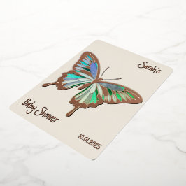 Butterfly Sweet Palette Baby Dusche Rose Gold Folieneinladung