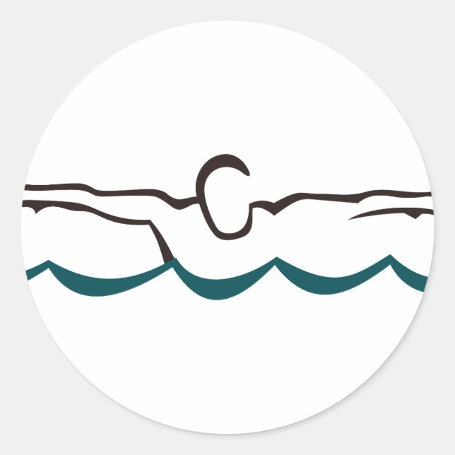 Butterfly Swimmer Runder Aufkleber (Vorderseite)