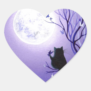 Butterfly Swirl Herz-Aufkleber