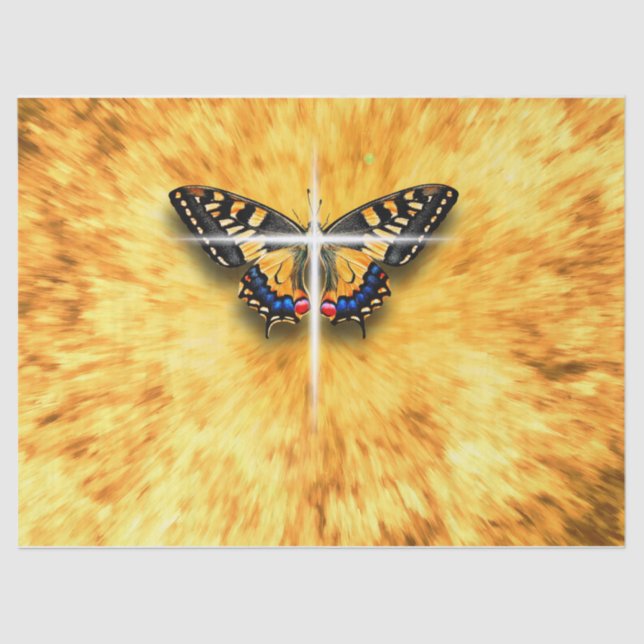 Butterfly symbolisiert Auferstehung Jesu Christi Seidenpapier (Vorderseite)