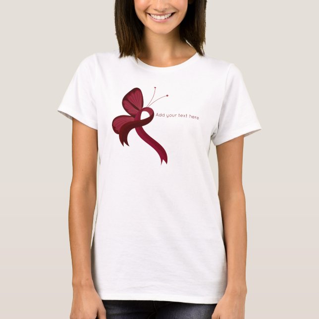Butterfly-T - Shirt "Burgundy Awareness" (Vorderseite)