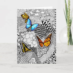 Butterfly Tangle Greeting Card Karte