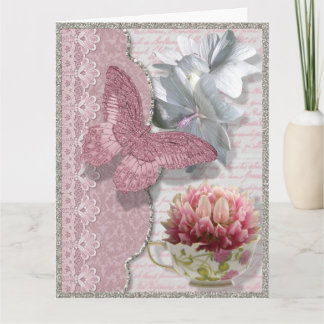 Butterfly Tea Designer All Occasion Card Karte