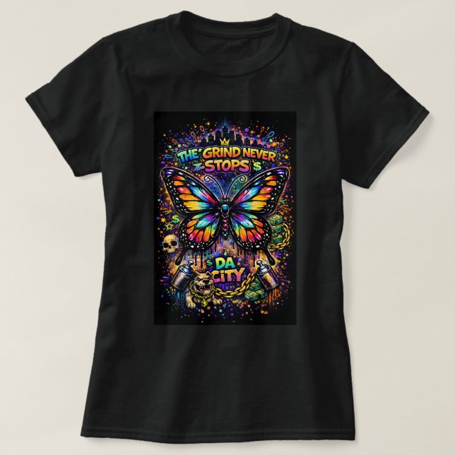 Butterfly Tees Co. Graffiti-Schmetterling-Shirt 00 (Design vorne)