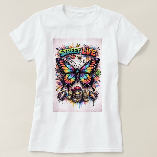 Butterfly Tees Co. Graffiti-Schmetterling-Shirt 00 (Design vorne)
