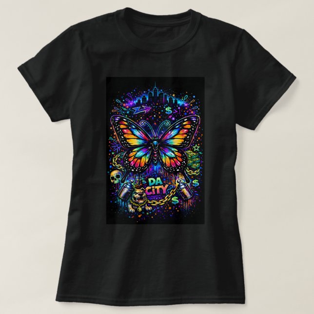 Butterfly Tees Co Graffiti Schmetterlings-Shirt 00 (Design vorne)