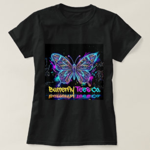 Butterfly Tees Co. Neon-Schmetterling-Shirt 004779