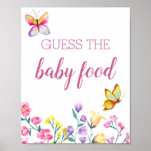 Butterfly Theme Blumengarten Raten Sie das Baby Fo Poster