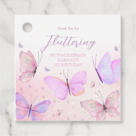 Butterfly Theme Square Gefälligkeitstags Geschenkanhänger
