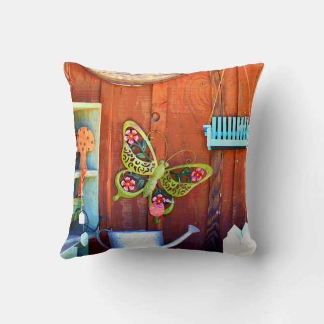 Butterfly Throw Pillow 16" x 16" Kissen (Rückseite)