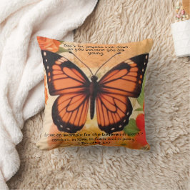 Butterfly Throw Pillow 1 Timothy 4:12 Kissen