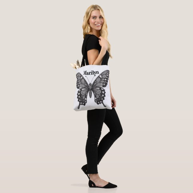 Butterfly Tote Bag, Niedlich Butterfly (Am Model)