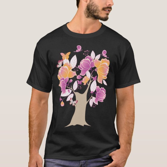 Butterfly Tree Beautiful Butterfly Tree Butterflie T-Shirt (Vorderseite)