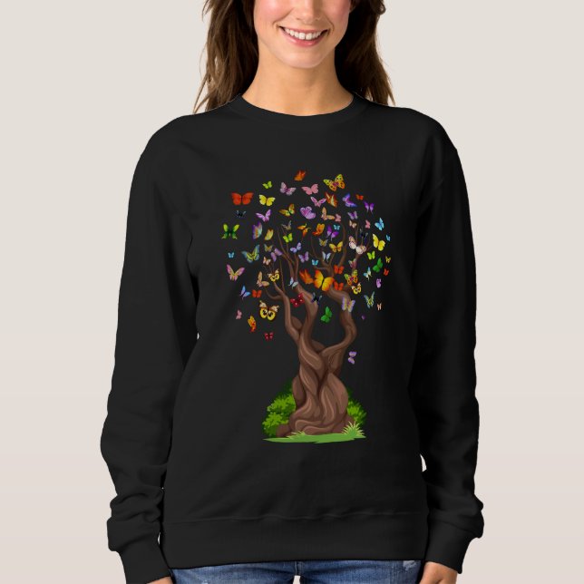Butterfly Tree Beautiful Nature Butterfly Sweatshirt (Vorderseite)