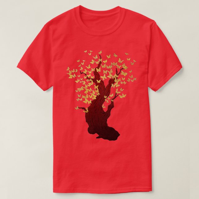 Butterfly Tree Schöne Tierschmetterlinge Tree N T-Shirt (Design vorne)