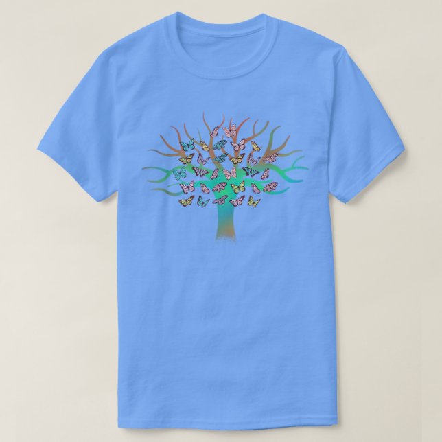 Butterfly Tree Schöne Tierschmetterlinge Tree N T-Shirt (Design vorne)