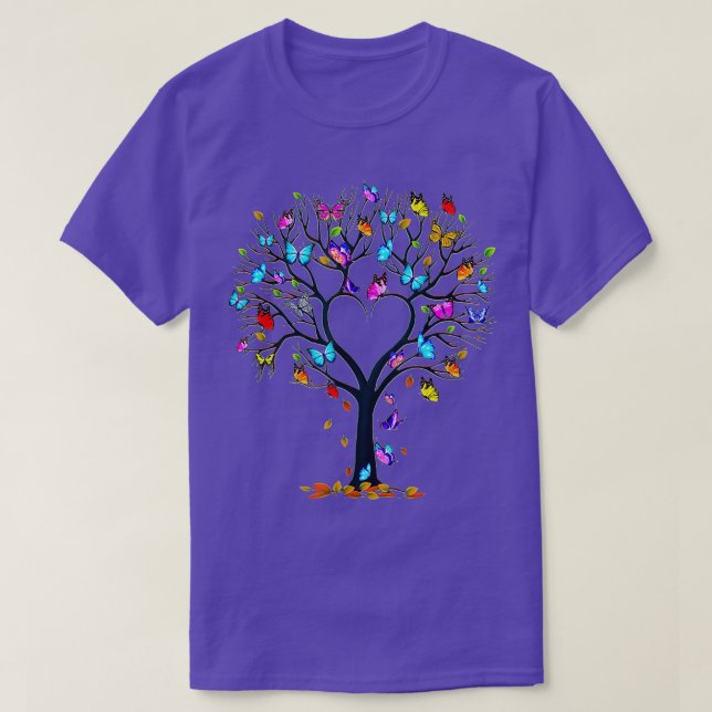 Butterfly Tree Schönes Schmetterlingsherz T-Shirt (Design vorne)