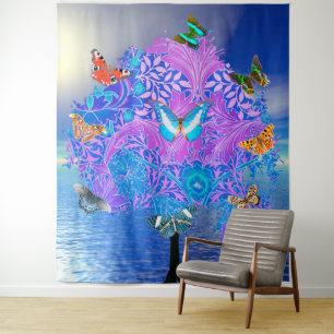 Butterfly Tree Tapestry Wandteppich