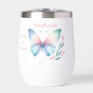 Butterfly und Blume Bridesmaid Wine Tumbler