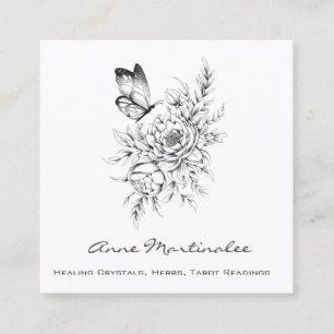 Butterfly und Blume Square Business Card Quadratische Visitenkarte