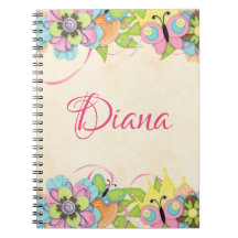 Butterfly und Button Personalisiertes Notebook