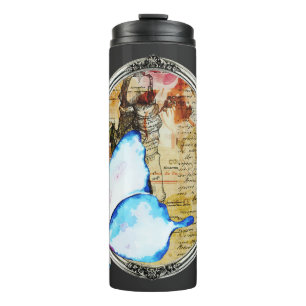 Butterfly und Rahmen für Aquarellbilder Thermosbecher