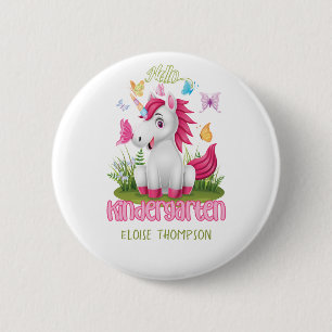 Butterfly Unicorn Kindergarten Zurück zur Schule Button