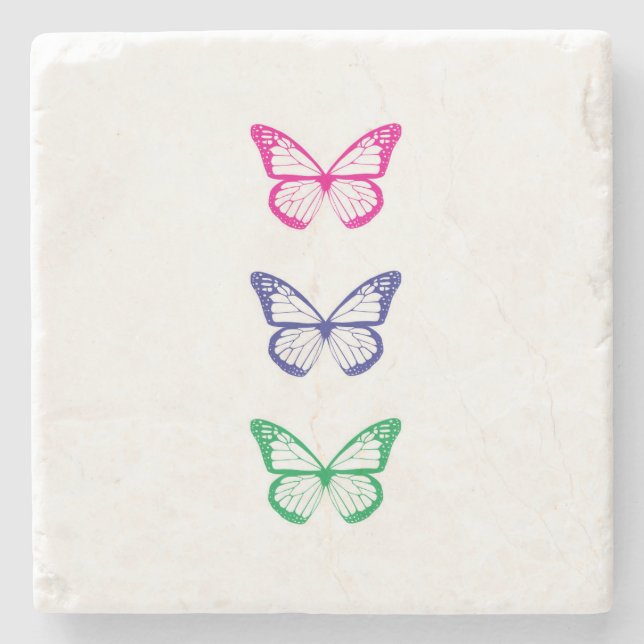 Butterfly-Untersetzer Steinuntersetzer (Vorderseite)