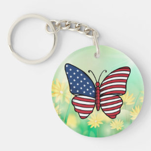 Butterfly USA Flag Sublimierung-62614 Schlüsselanhänger