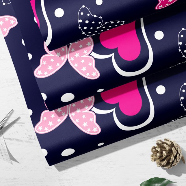 Butterfly Valentine Heart | Valentine Gift Wrap Geschenkpapier (Von Creator hochgeladen)