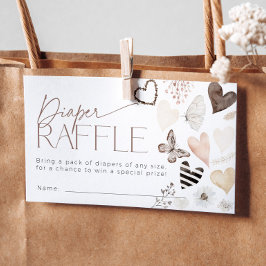 Butterfly Valentines Diaper Raffle Ticket Baby Begleitkarte