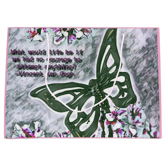 Butterfly Van Gogh Große Geschenktüte (Vorderseite)