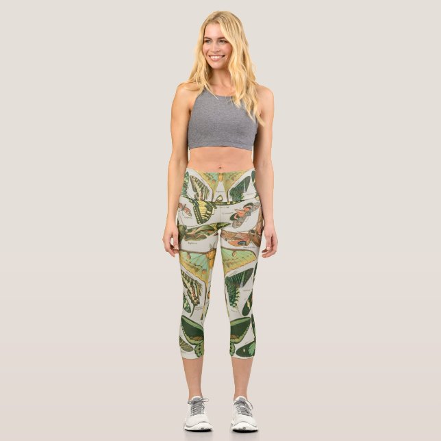 Butterfly Vintag Antique Butterfells Kunst Capri Leggings (Vorderseite)