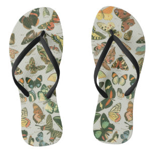 Butterfly Vintag Antique Butterfells Kunst Flip Flops