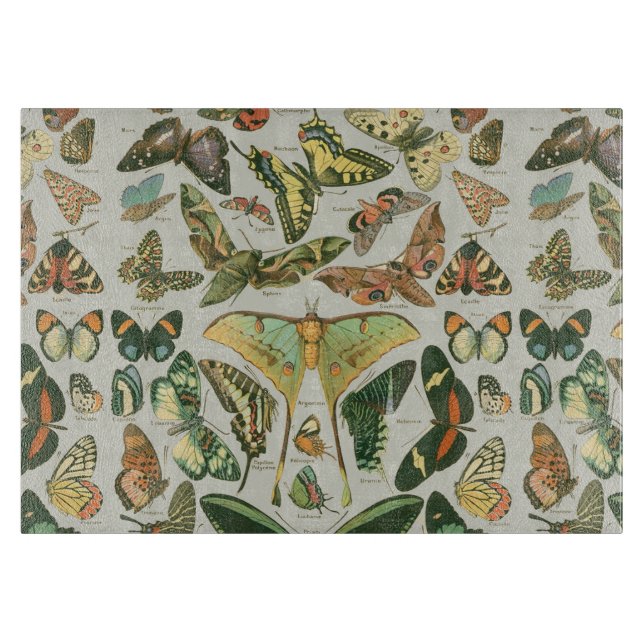 Butterfly Vintag Antique Butterfells Kunst Schneidebrett (Vorderseite)