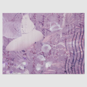 Butterfly Vintag Antiquitätenschrift Floral Lila  Seidenpapier