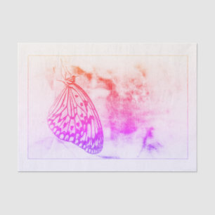 Butterfly Vintage Antike Lila Orange Kunst Seidenpapier