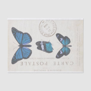 Butterfly Vintager französischer Carte Postale Dec Seidenpapier