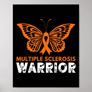 Butterfly Warrior Multiple Sklerose Bewusstsein Or Poster