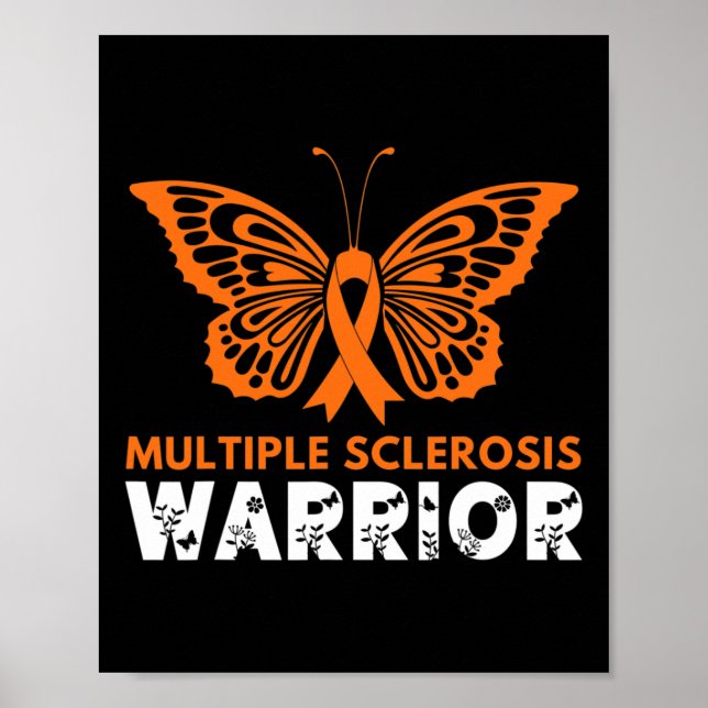 Butterfly Warrior Multiple Sklerose Bewusstsein Or Poster (Vorne)